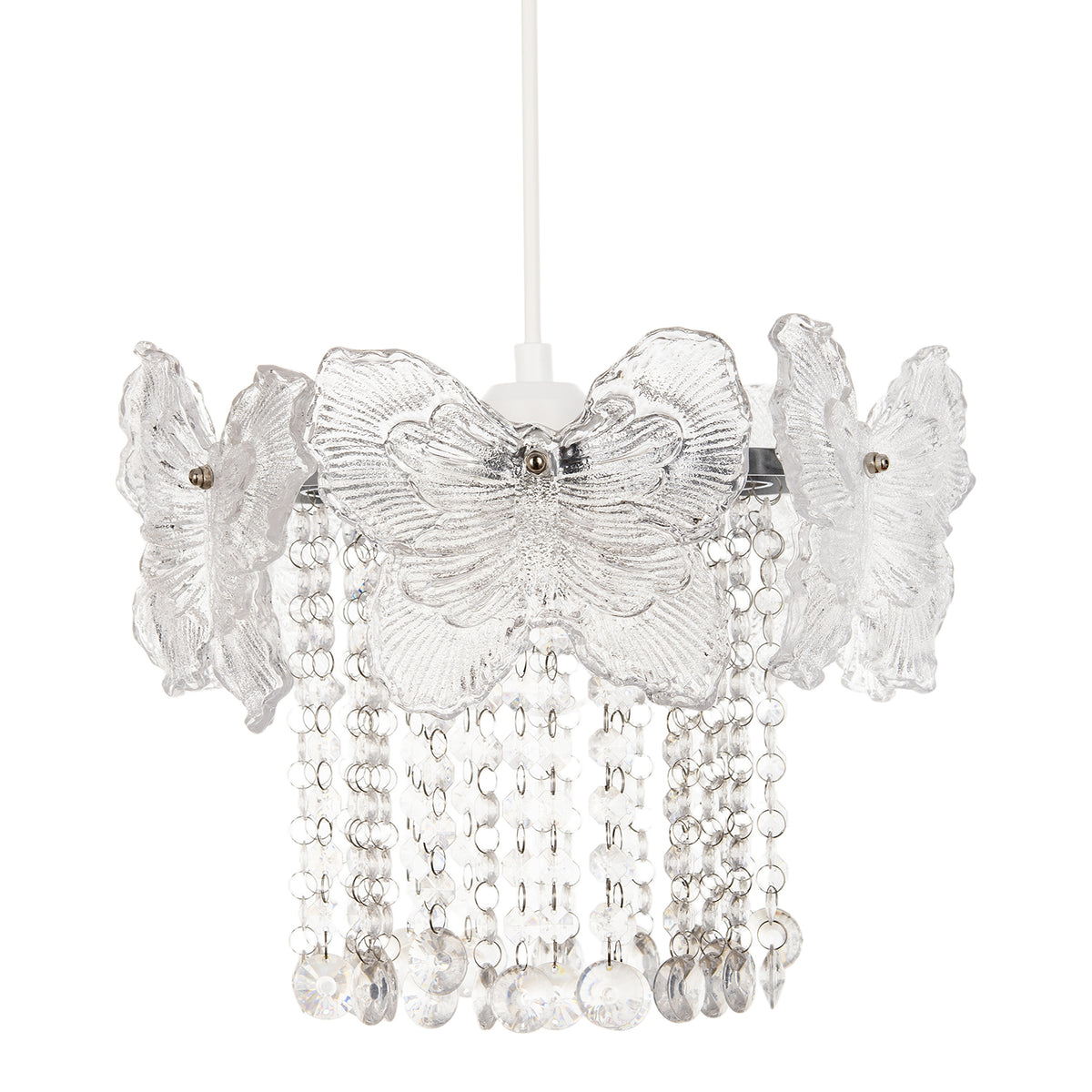Decorative Glass Butterfly Design Pendant Lamp Shade with Chrome Frame Image 5