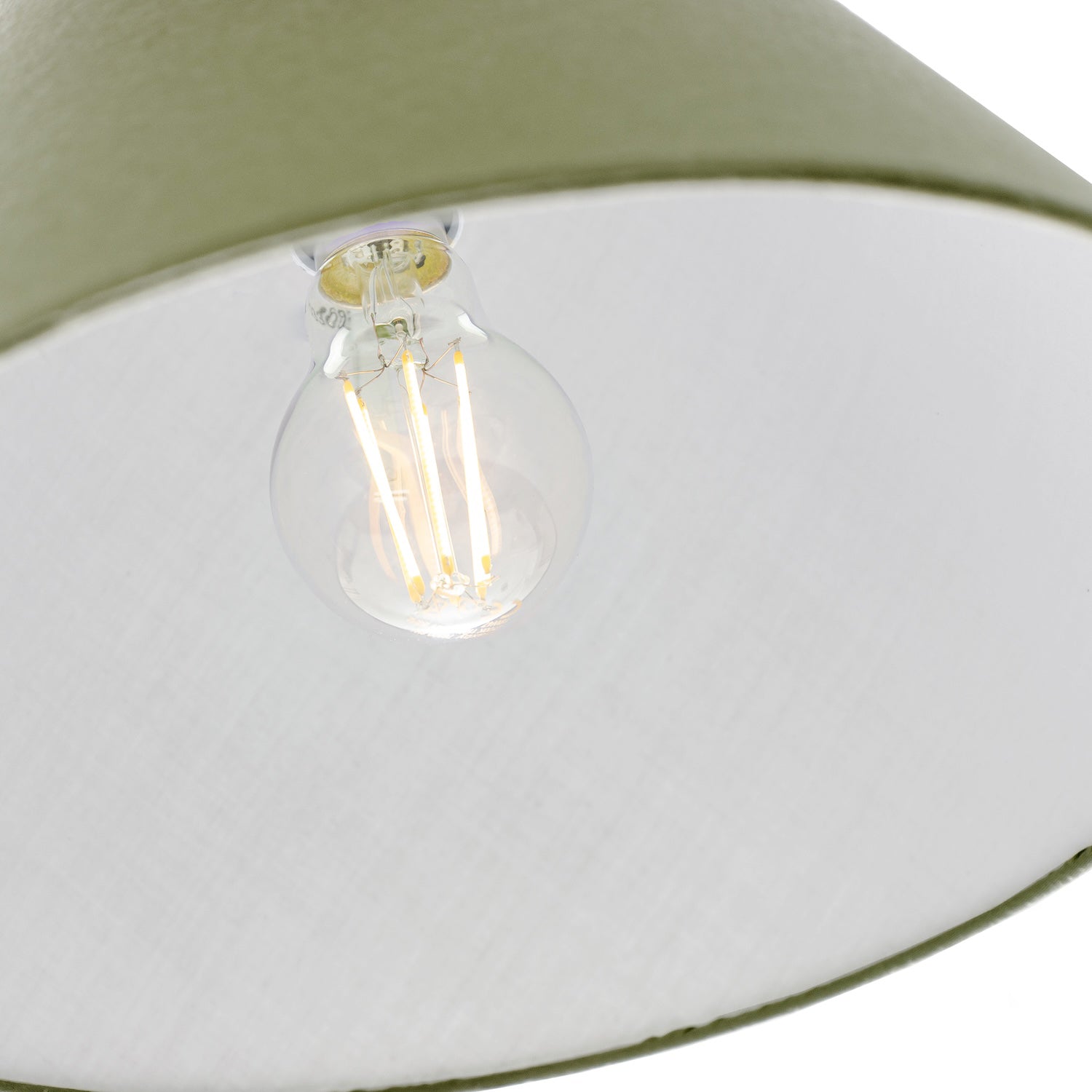 Traditional 8 Inch Olive Green Cotton Fabric Coolie Lamp Shade Image 3