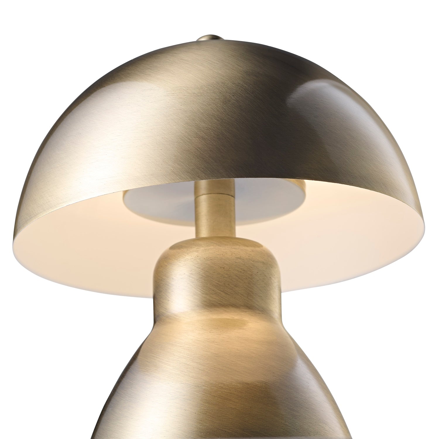 Antique Brass Domed Rechargeable Touch Dimmable Table Lamp with Metal Dome Shade Image 2