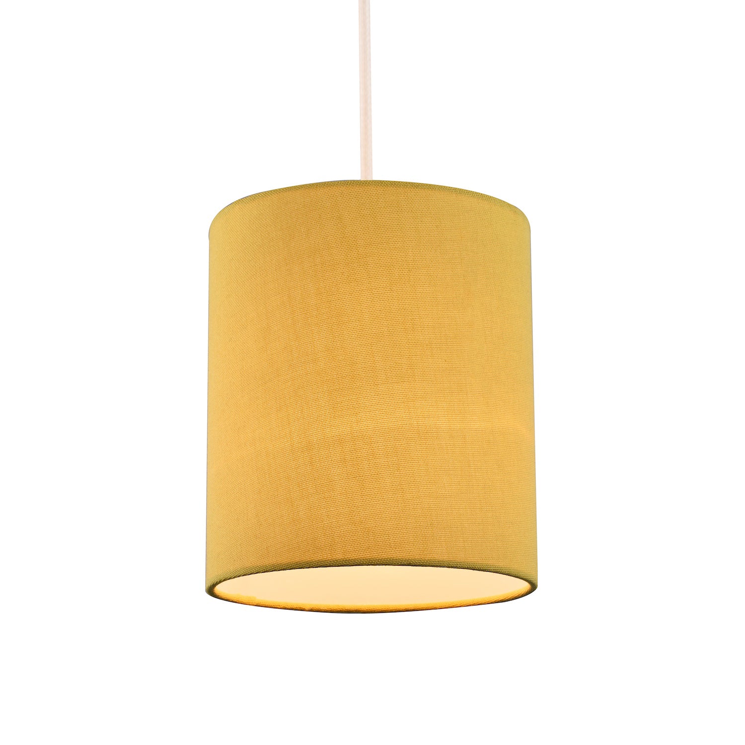 Contemporary and Elegant Mustard Ochre Linen Fabric 18cm Cylinder Lamp Shade Image 2