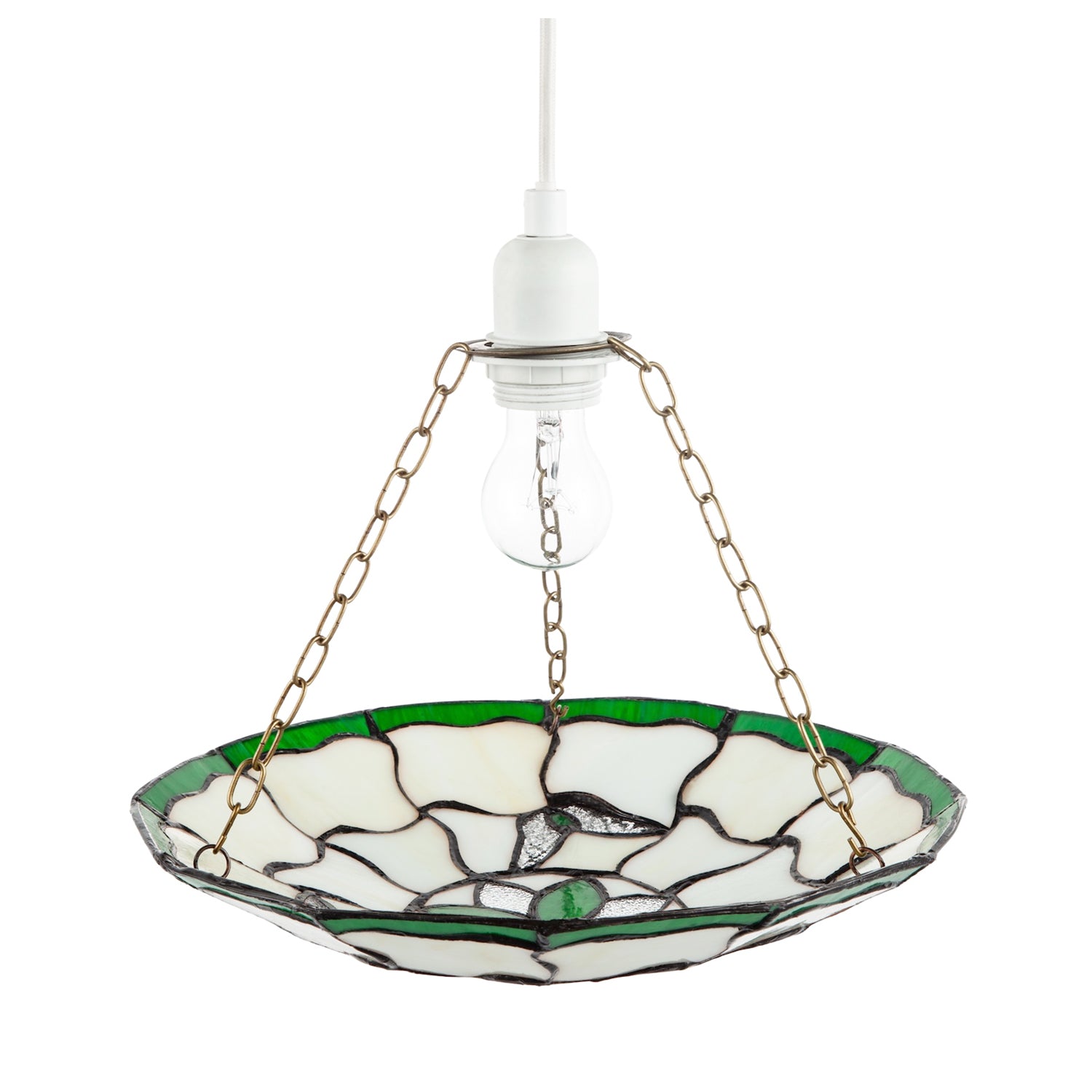 Traditional Butterfly Tiffany Glass Green Pendant Lighting Shade Image 3