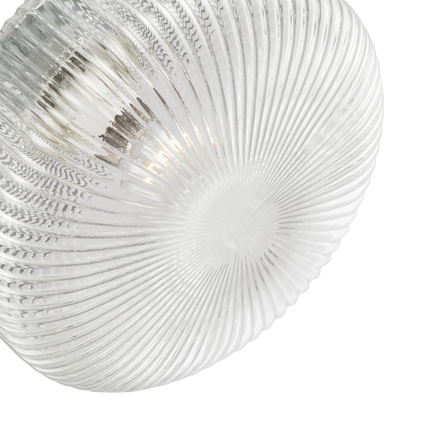 Modern Bathroom Ceiling Light with Clear Fluted Glass in Shiny Chrome Image 5