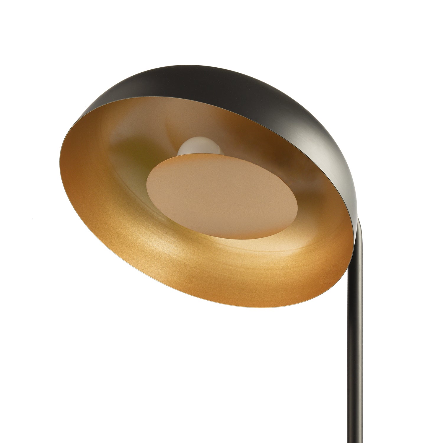 Modern Floor Lamp with Golden Inner Shade and Diffuser Reflecting Light Inwards Image 4