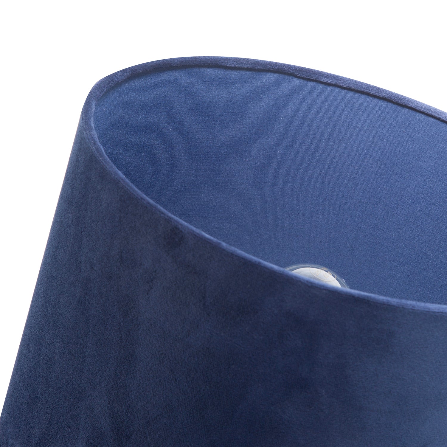 Soft Velvet Midnight Blue Fabric Round Lamp Shade for Table or Pendant Image 4