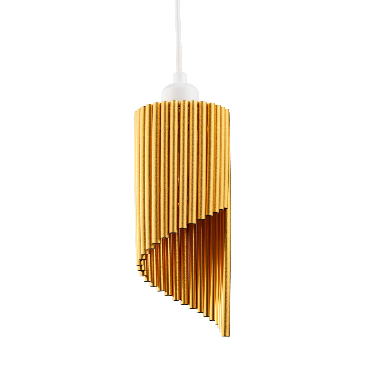 Modern Designer Satin Gold Tubular Bells Styled Ceiling Pendant Light Shade Image 1