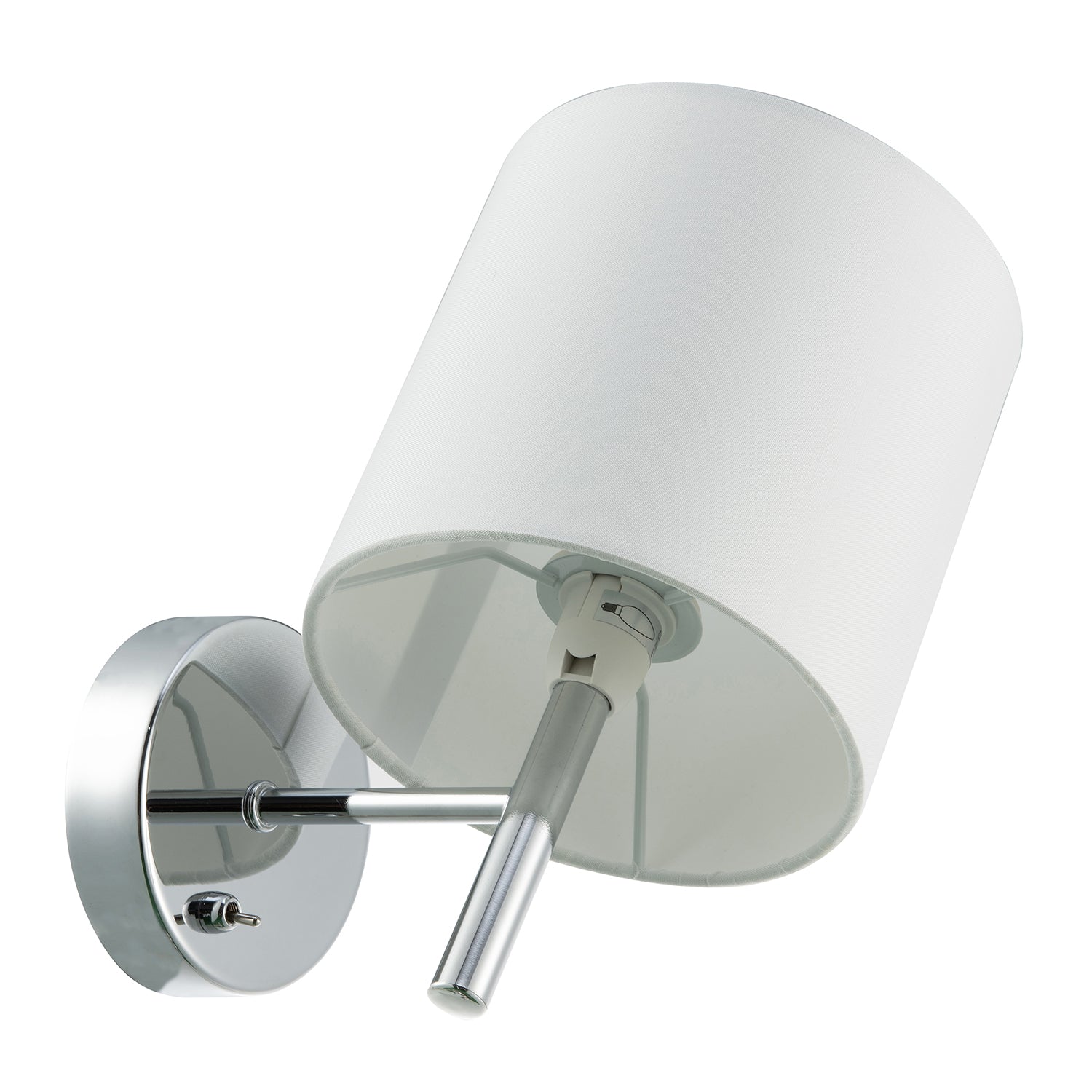 Contemporary Bedside Wall Lamp in Chrome with Toggle Switch and Shade Image 8