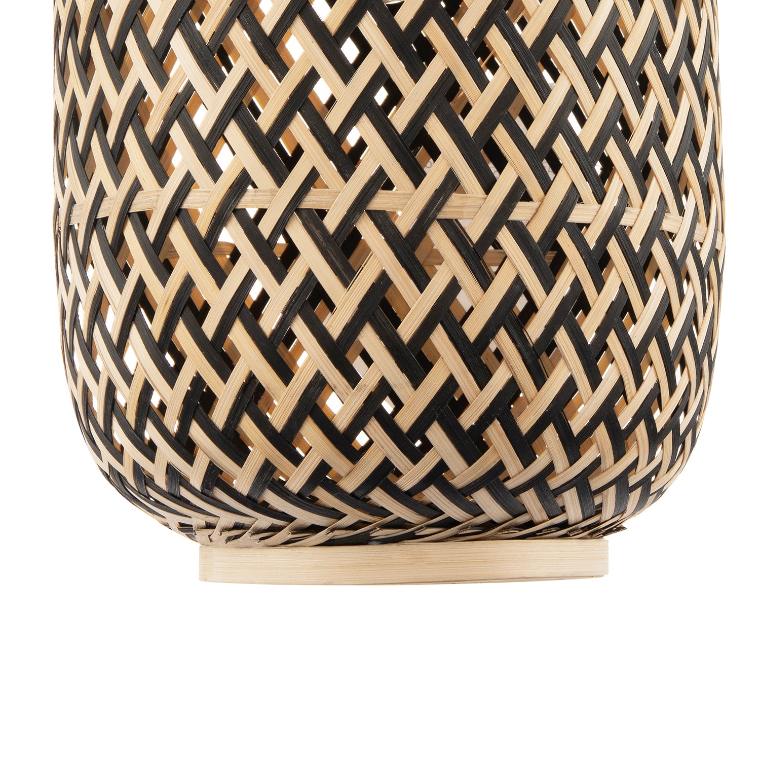 Handmade Natural Brown and Black Two Tone Rattan Pendant Light Shade Image 4