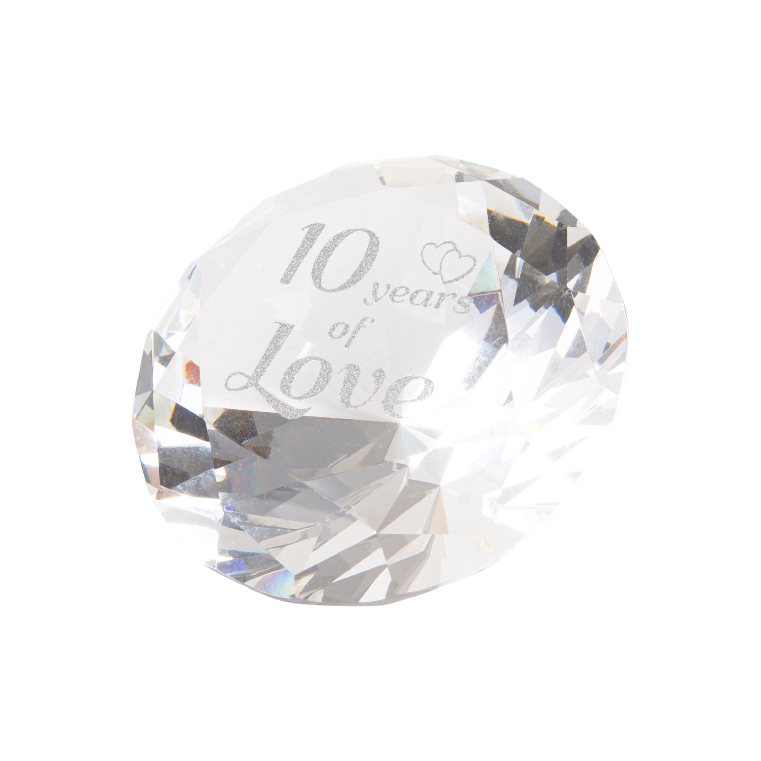 Modern Transparent K9 Crystal Glass 10th Anniversary Sentiment Ornament Gift Set Image 3