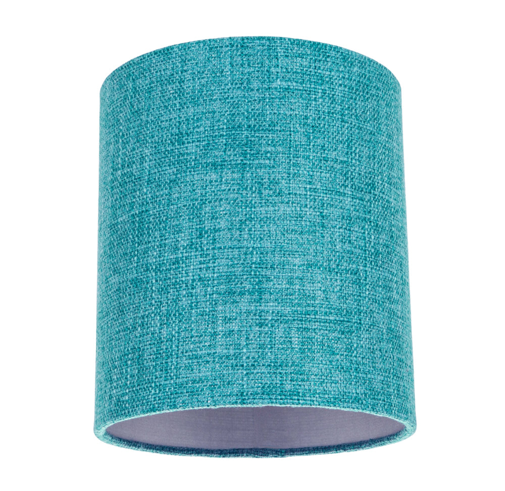 Contemporary and Sleek Teal Linen Fabric 6" Cylindrical Lamp Shade 60w Maximum Image 1