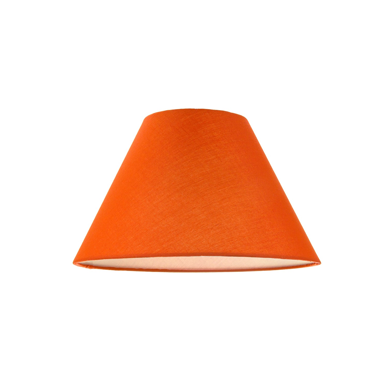Traditional 8 Inch Vivid Orange Cotton Fabric Coolie Lamp Shade Image 1