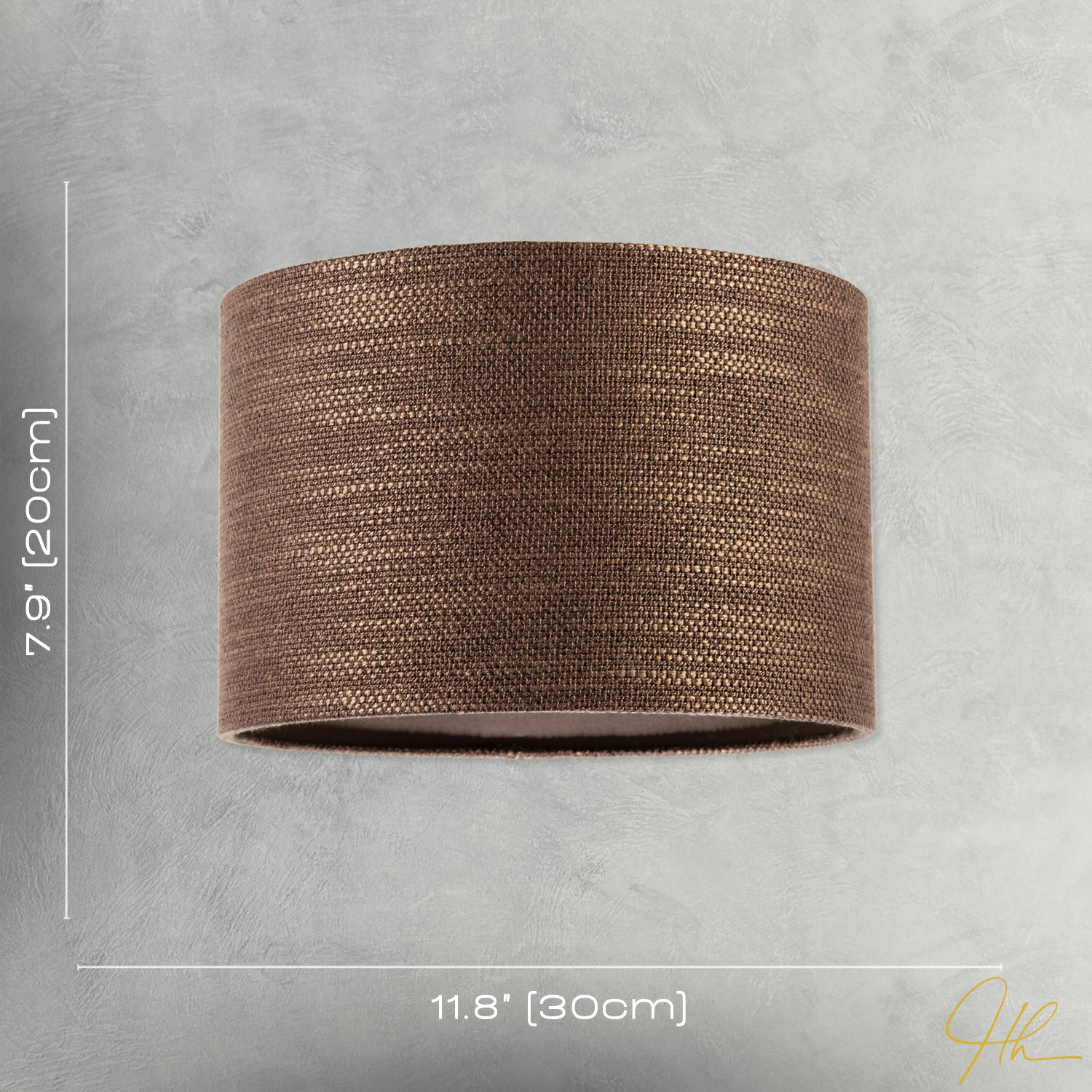 Designer Bobbled and Textured Linen Lamp Shade in Chocolate Brown Image 8