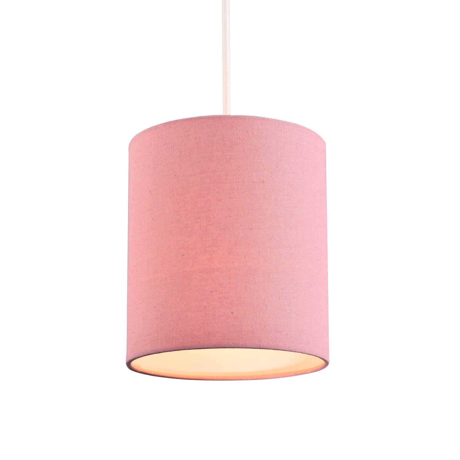 Contemporary and Elegant Blush Pink Linen Fabric 18cm High Cylinder Lamp Shade Image 2