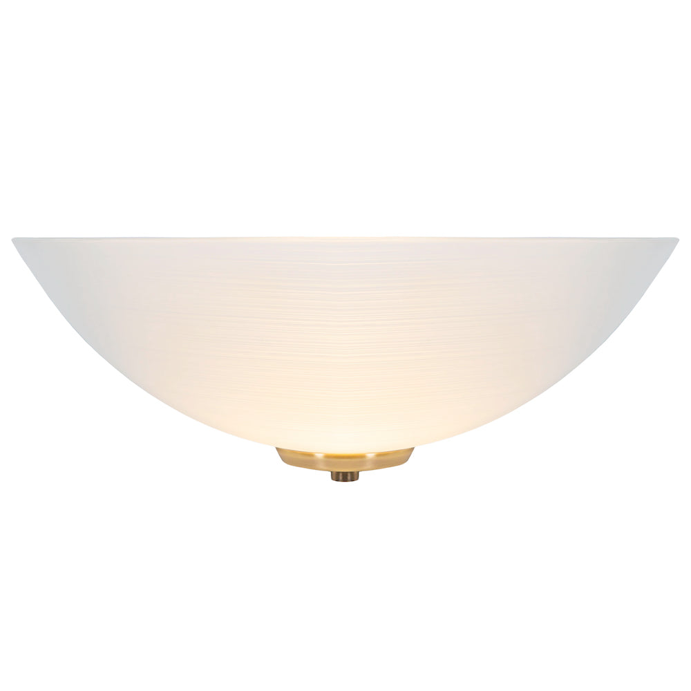 Traditional Antique Brass Flush Wall Uplighter Opal Swirl Glass Diffuser