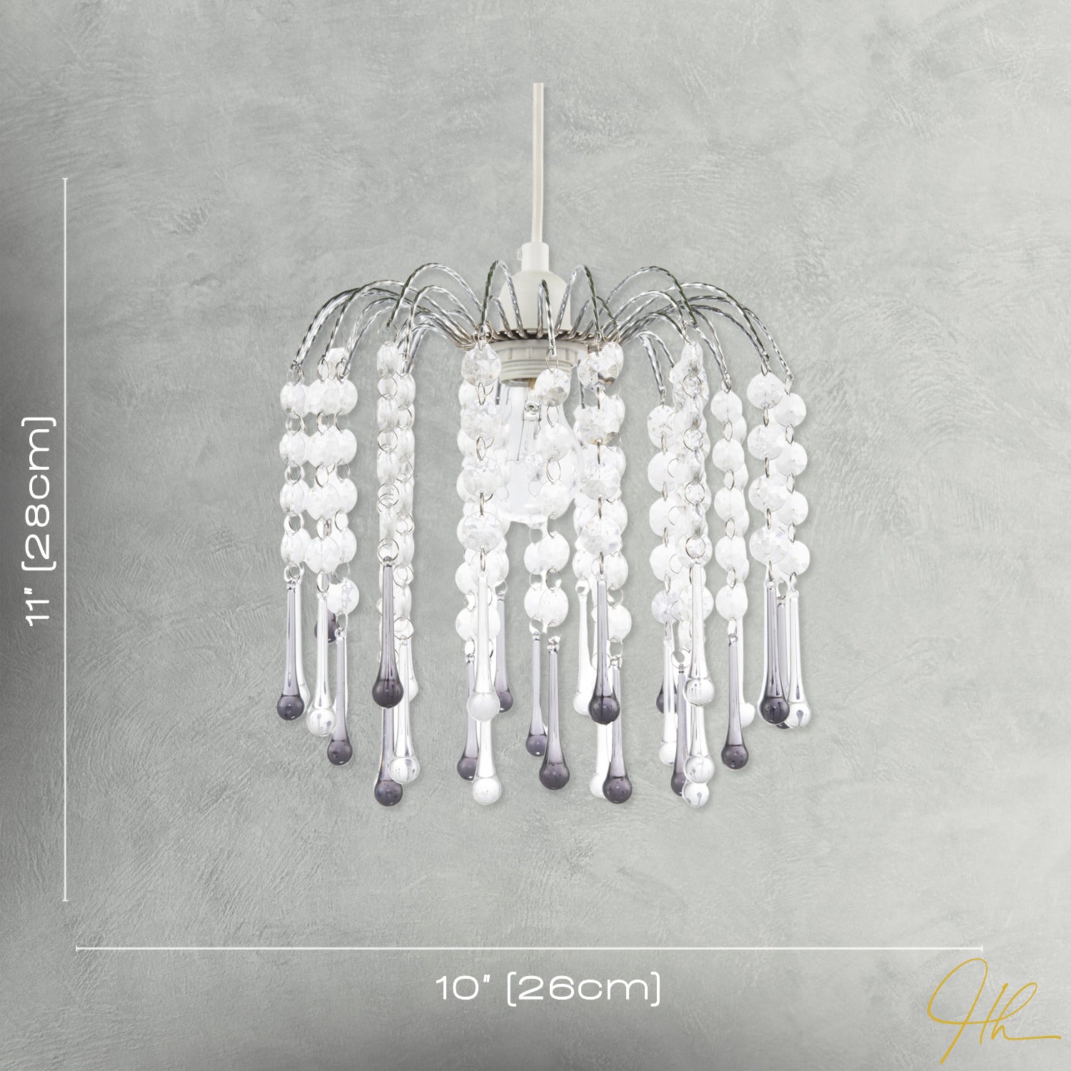 Classic Waterfall Pendant Shade with Clear and Smoked Black Acrylic Image 7