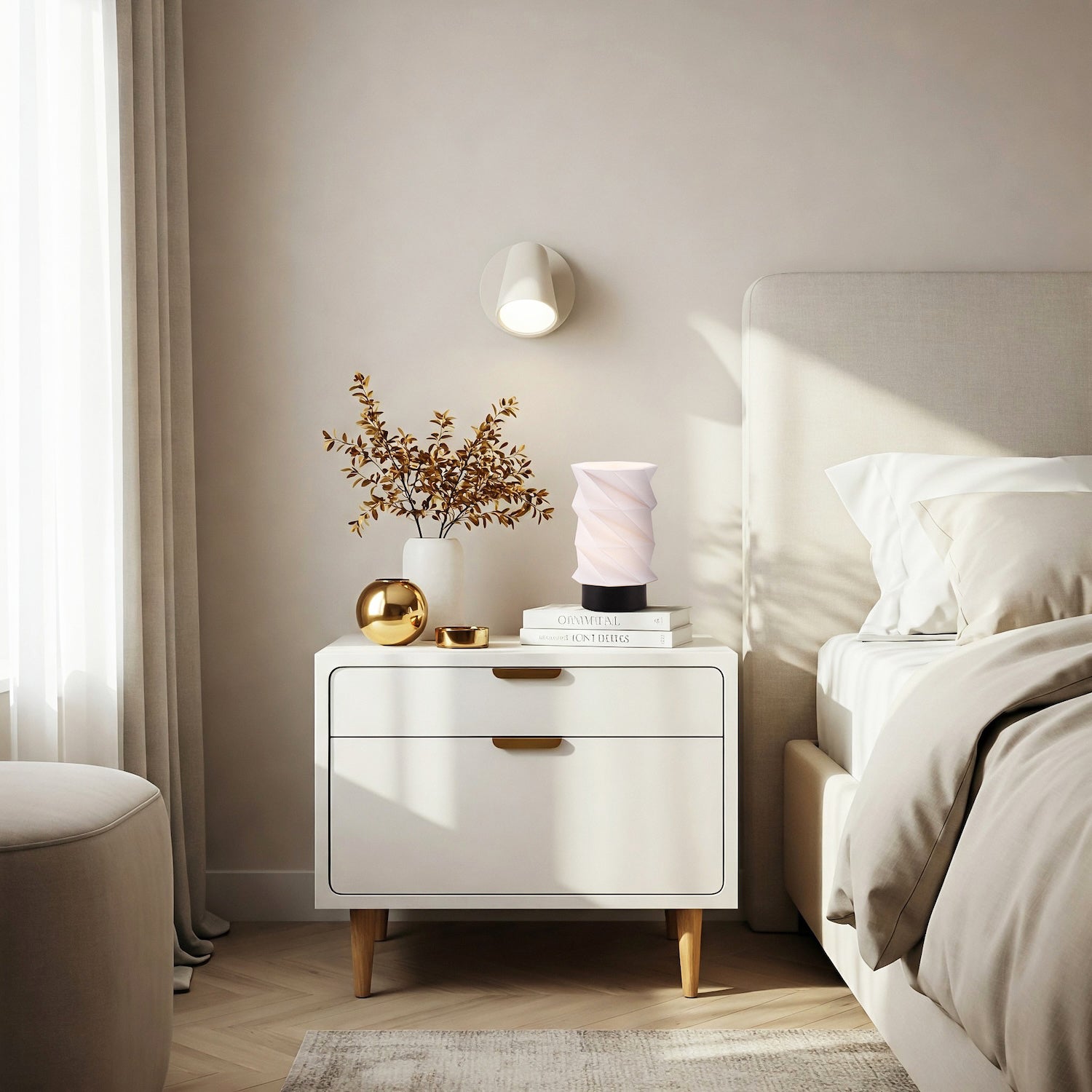 Modern Unique Matte Black Table Lamp with Foldable White Geometric Shade Image 6