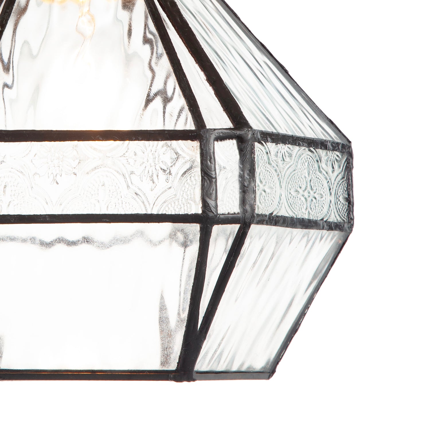 Vintage Classic Bronze Pendant Shade with Moroccan and Water Glass Image 4