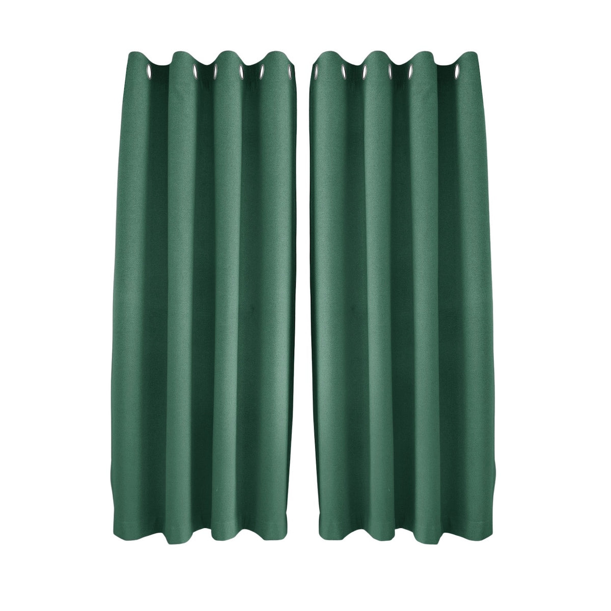 Emerald Green Linen Blackout Eyelet Curtain Pair 46 x 63 Inch Drop