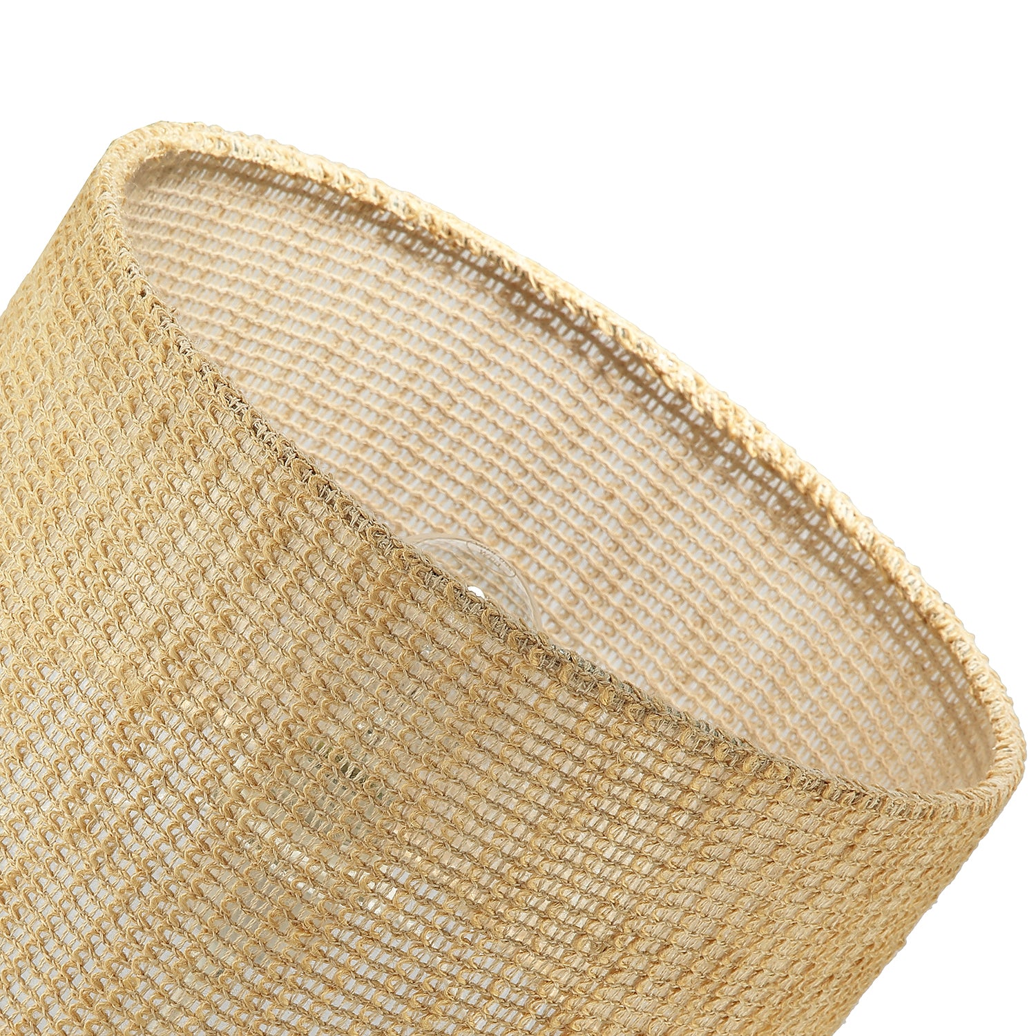 Unique Natural Brown Linen String Lamp Shade with Inner Clear PVC Image 5