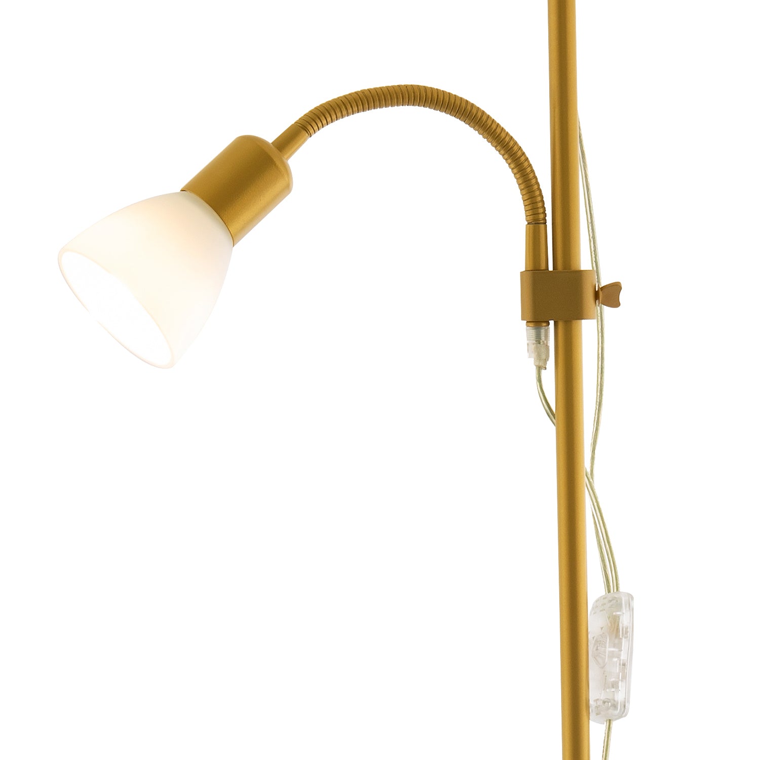 Gold Mother and Child Floor Lamp with Adjustable Reading Light and Switches Image 3