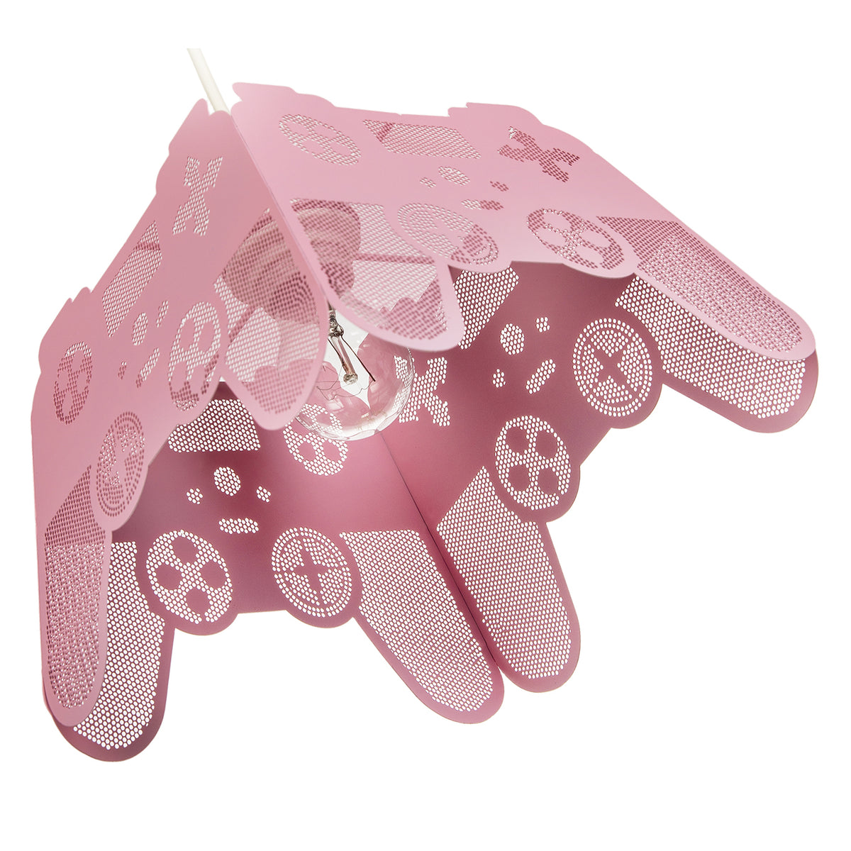Modern Matte Pink Game Controller Pendant Shade with Laser Cut Holes Image 5