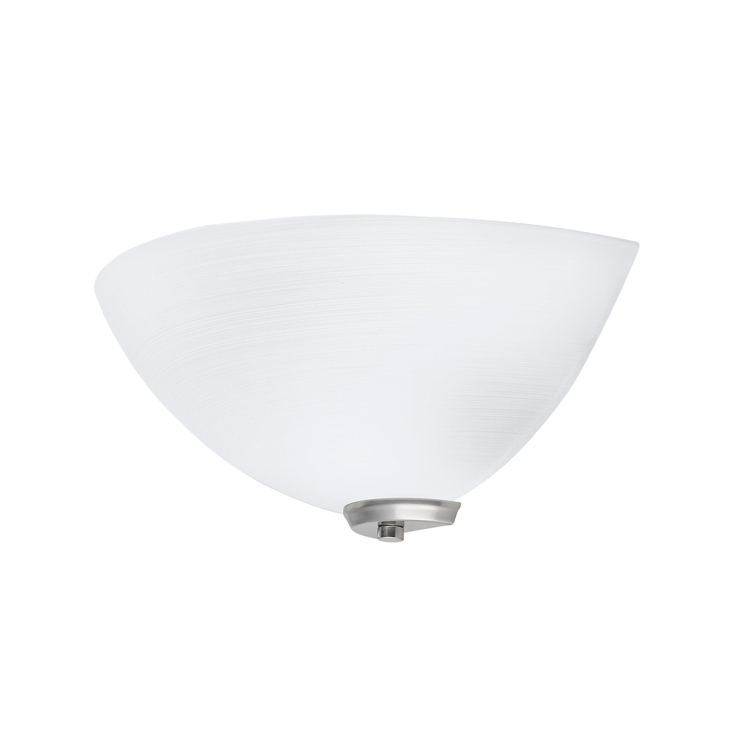 Traditional Satin Nickel Flush Wall Uplighter with Opal Swirl Glass Diffuser Image 2