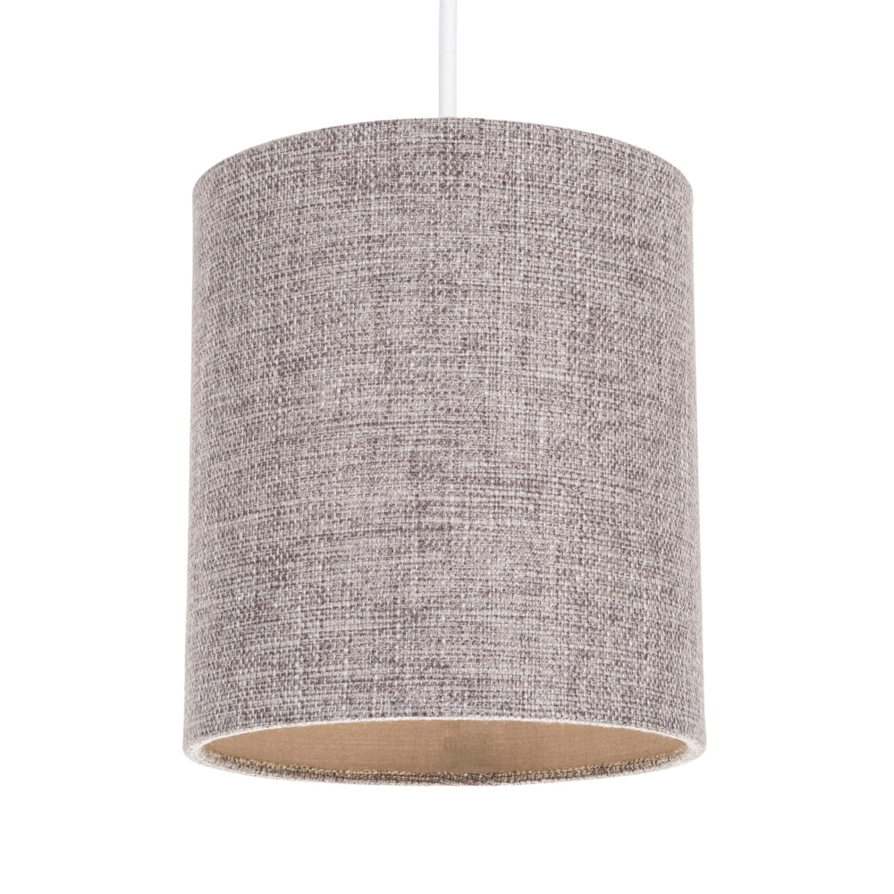 Modern and Sleek Ash Grey Linen Fabric 6" Cylindrical Lamp Shade 60w Maximum Image 2