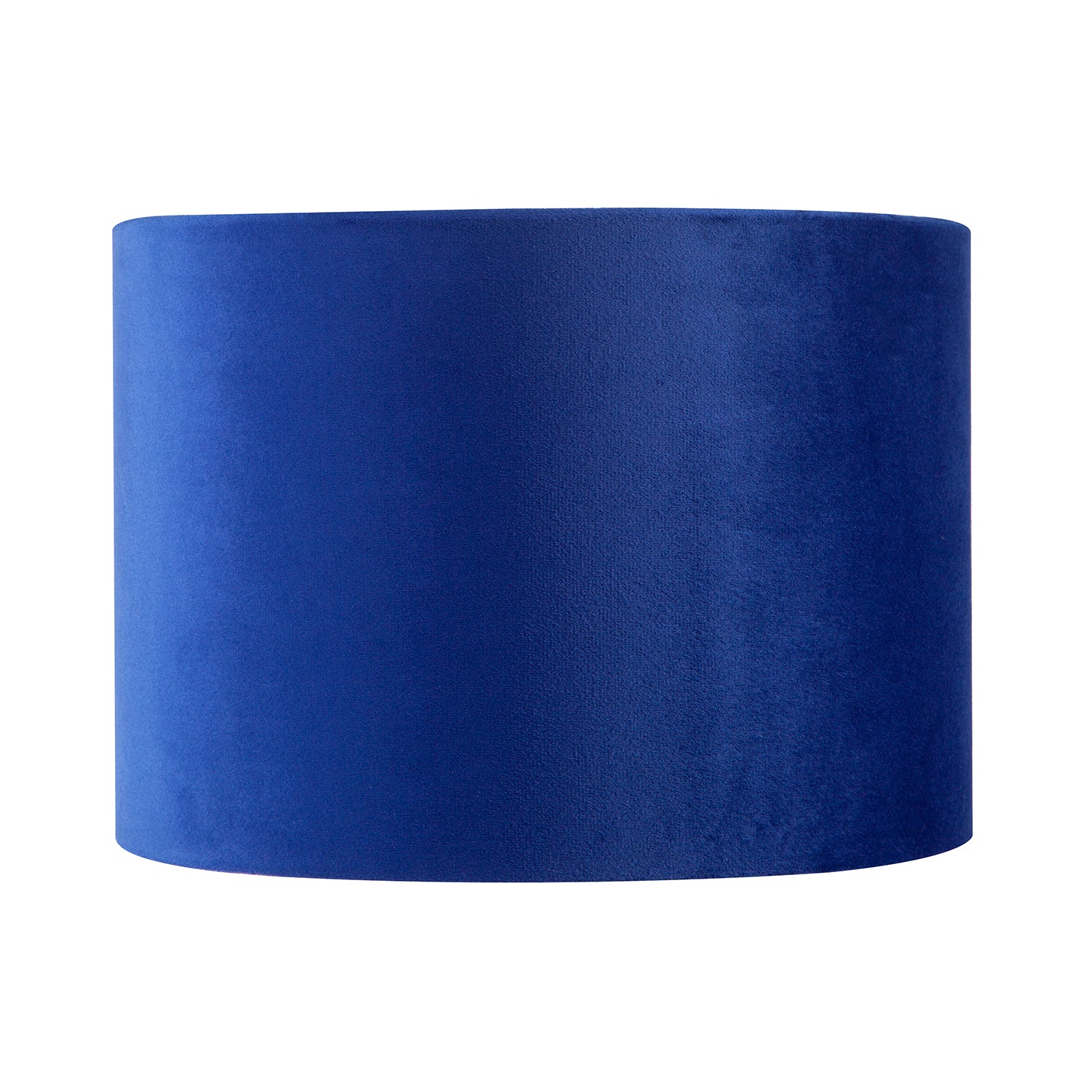 Deep Sea Blue Velvet Drum Lamp Shade with Inner Floral Pattern Lining Image 3