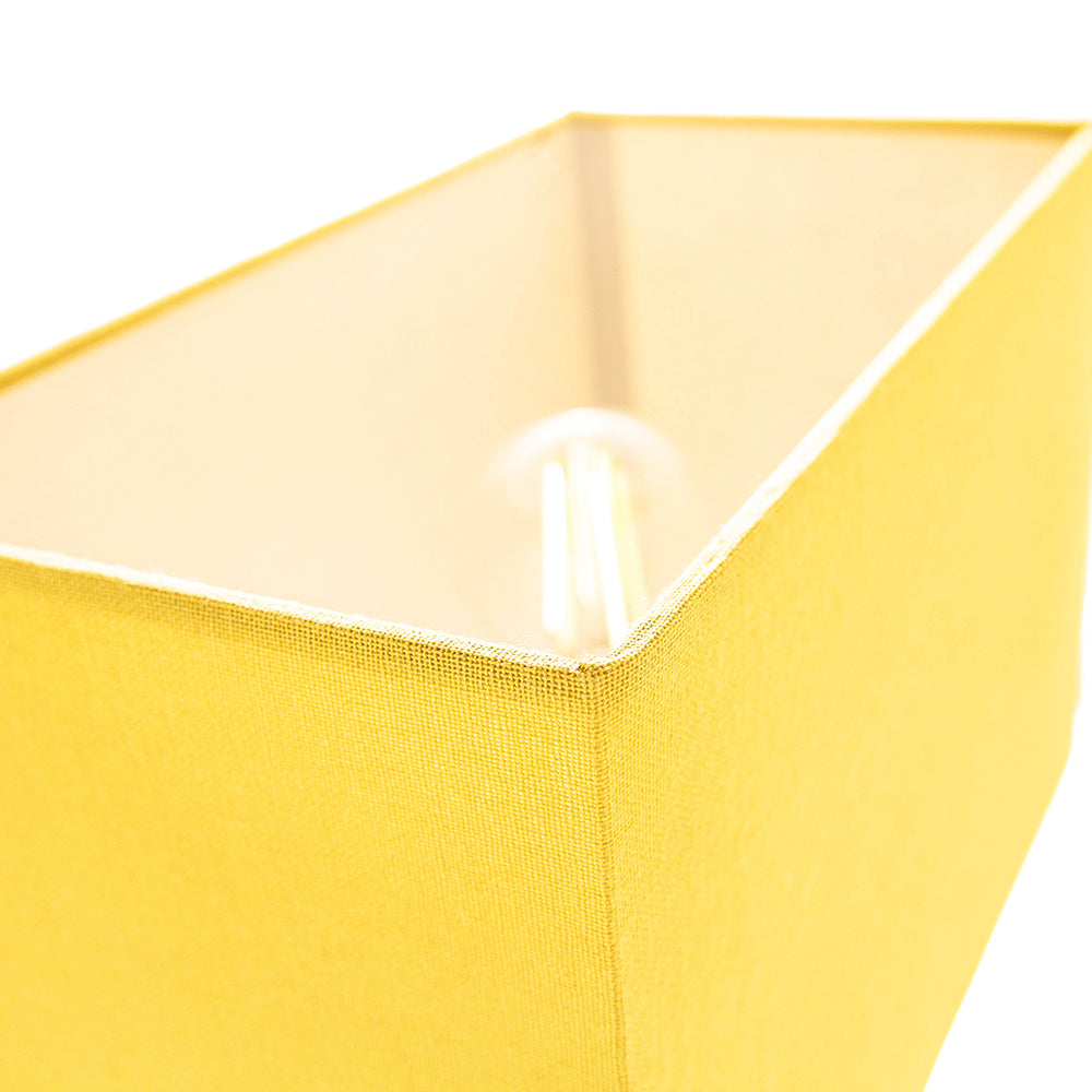 Contemporary and Stylish Vivid Mustard Ochre Linen Fabric Rectangular Lamp Shade Image 5