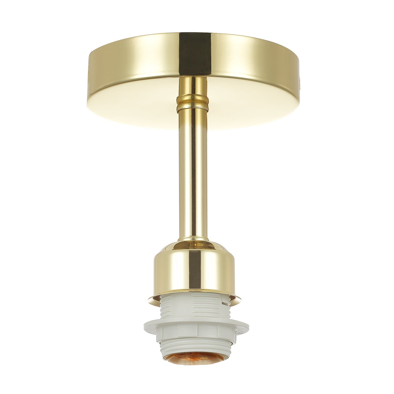 Polished Brass Plated Ceiling Light Fitting for Industrial Style Light Bulbs Image 1