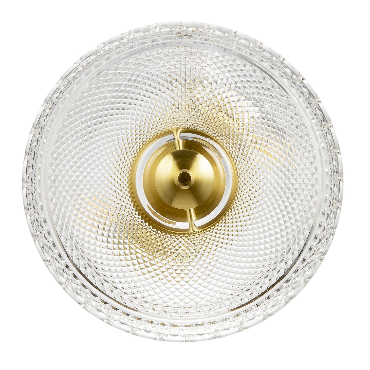 Traditional Antique Brass Ceiling Light with Clear Textured Glass Image 4
