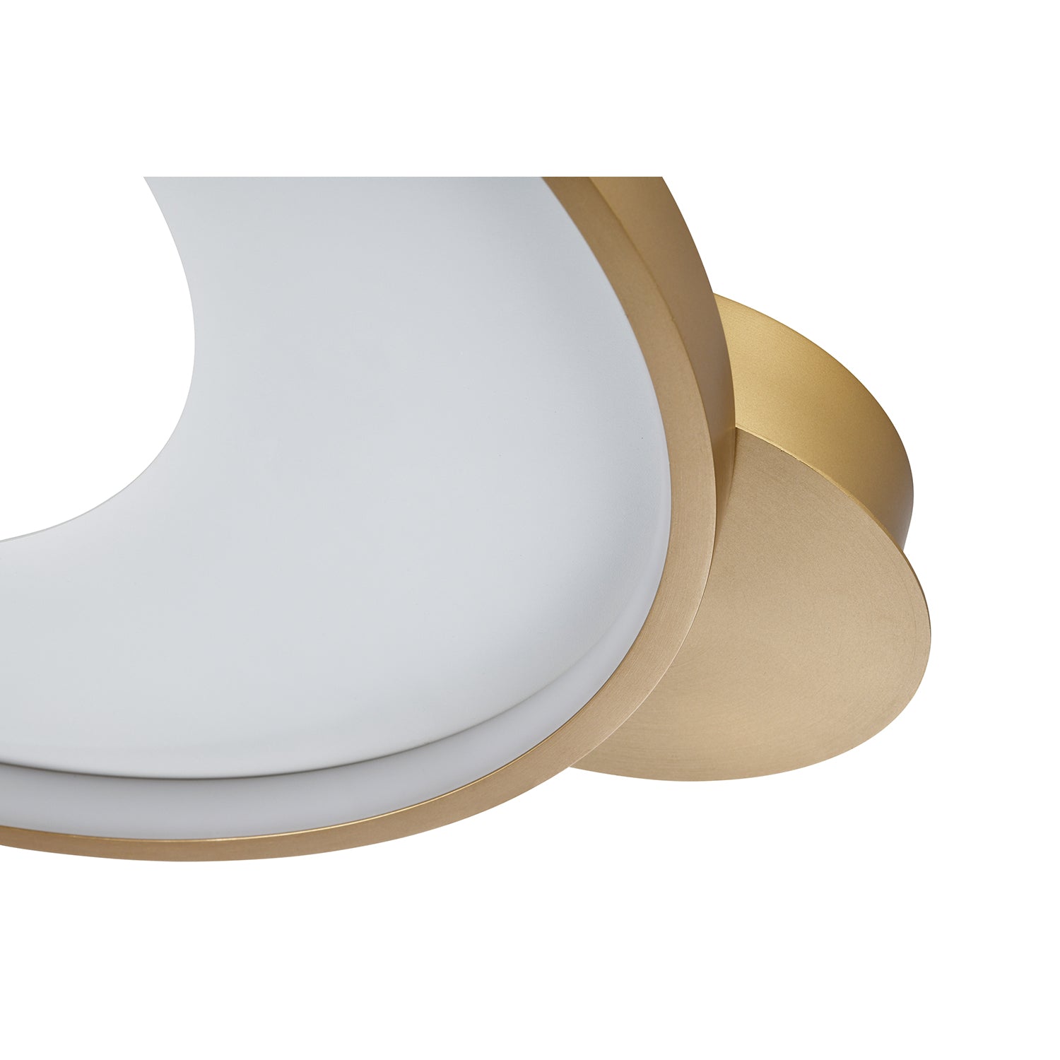 Modern Brushed Gold Low Energy LED Ceiling Light with Inner Opal White Acrylic Image 3