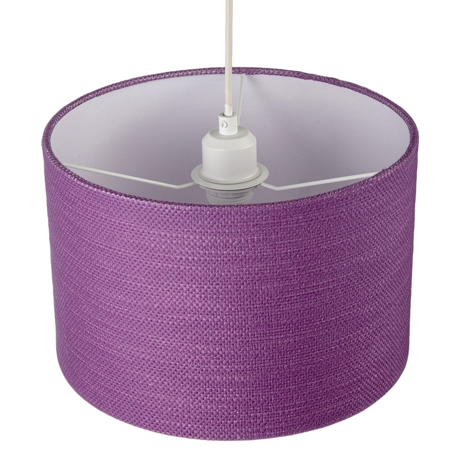 Modern Purple Wine Textured Linen Pendant Light Shade with Diffuser Image 3