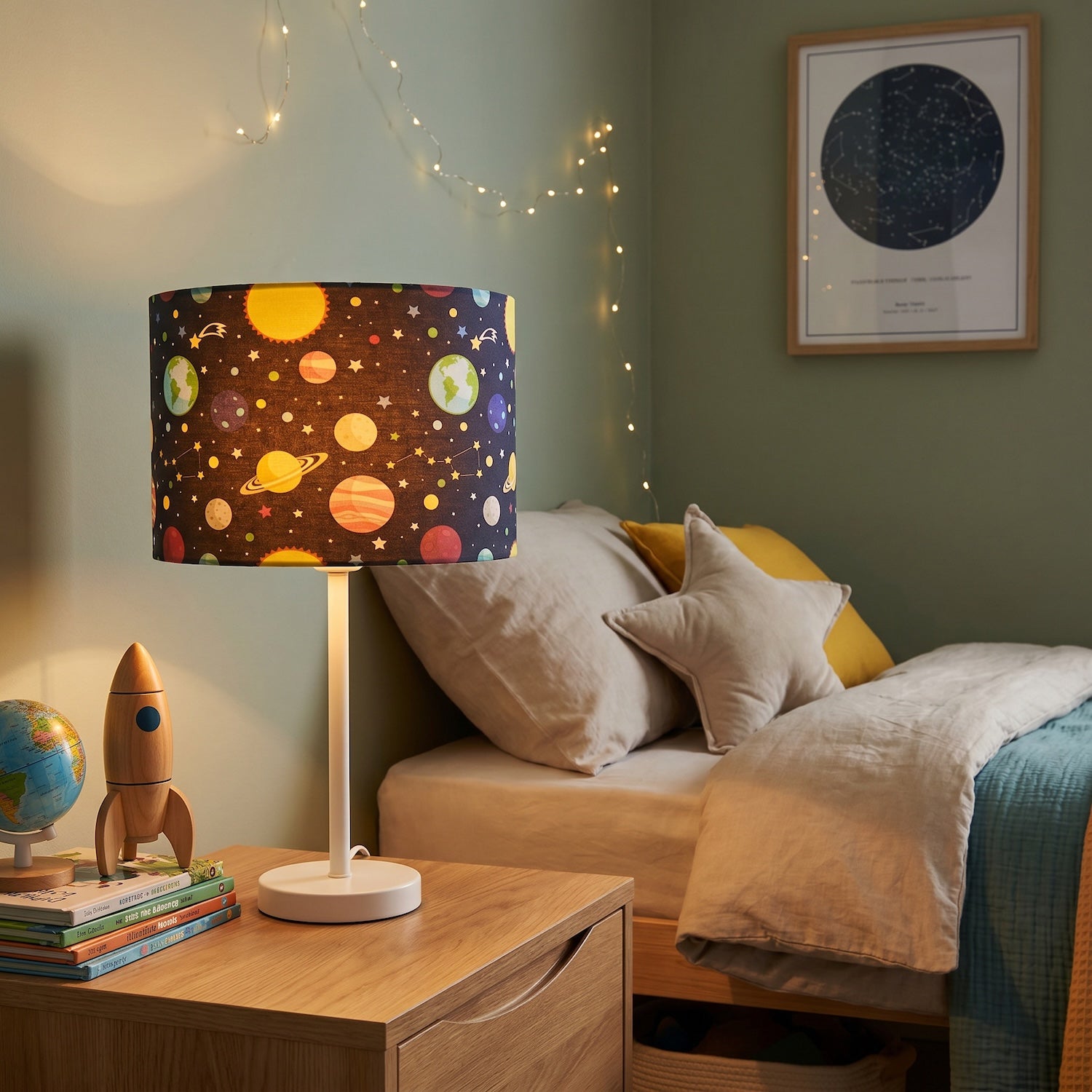 Outer Space Lamp Shade with Colourful Planets Stars and Constellations Image 6