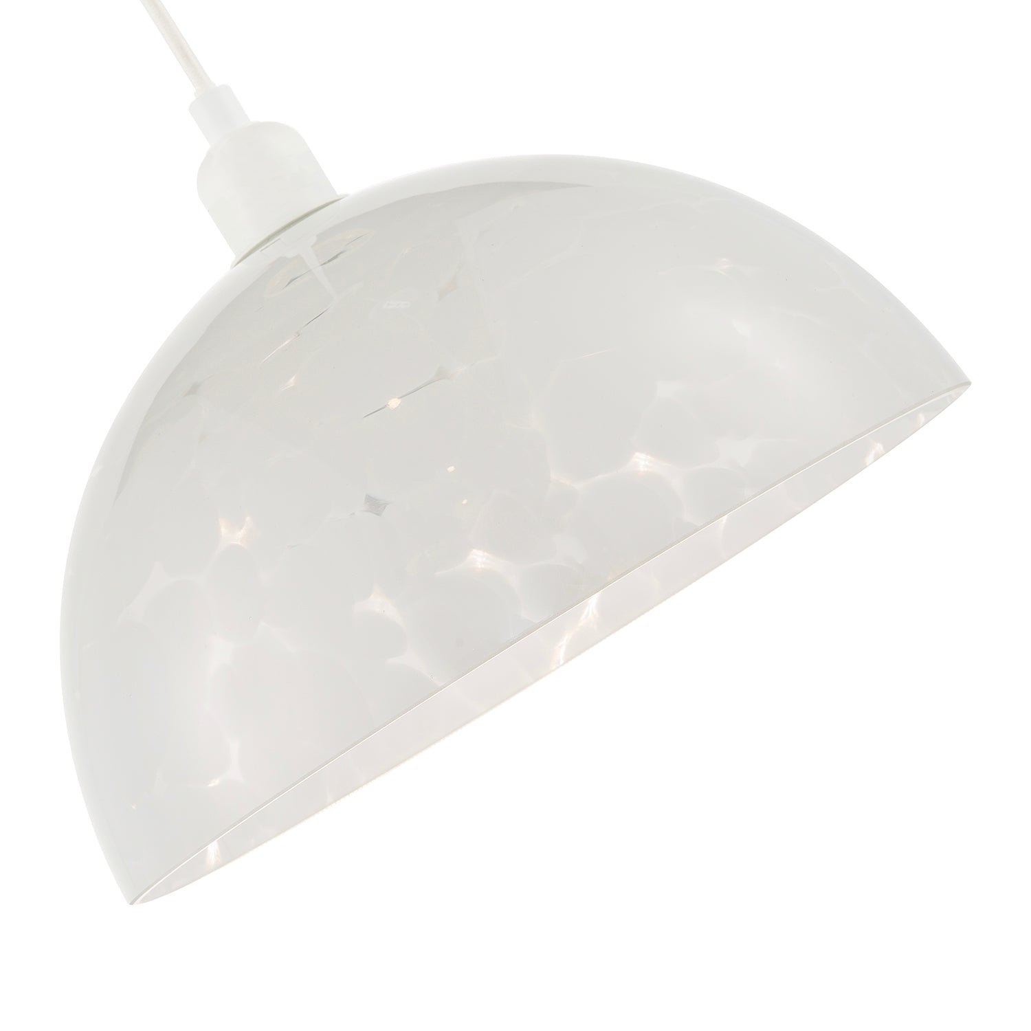 Modern Opal White Snowflake 30cm Domed Glass Pendant Ceiling Shade Image 3