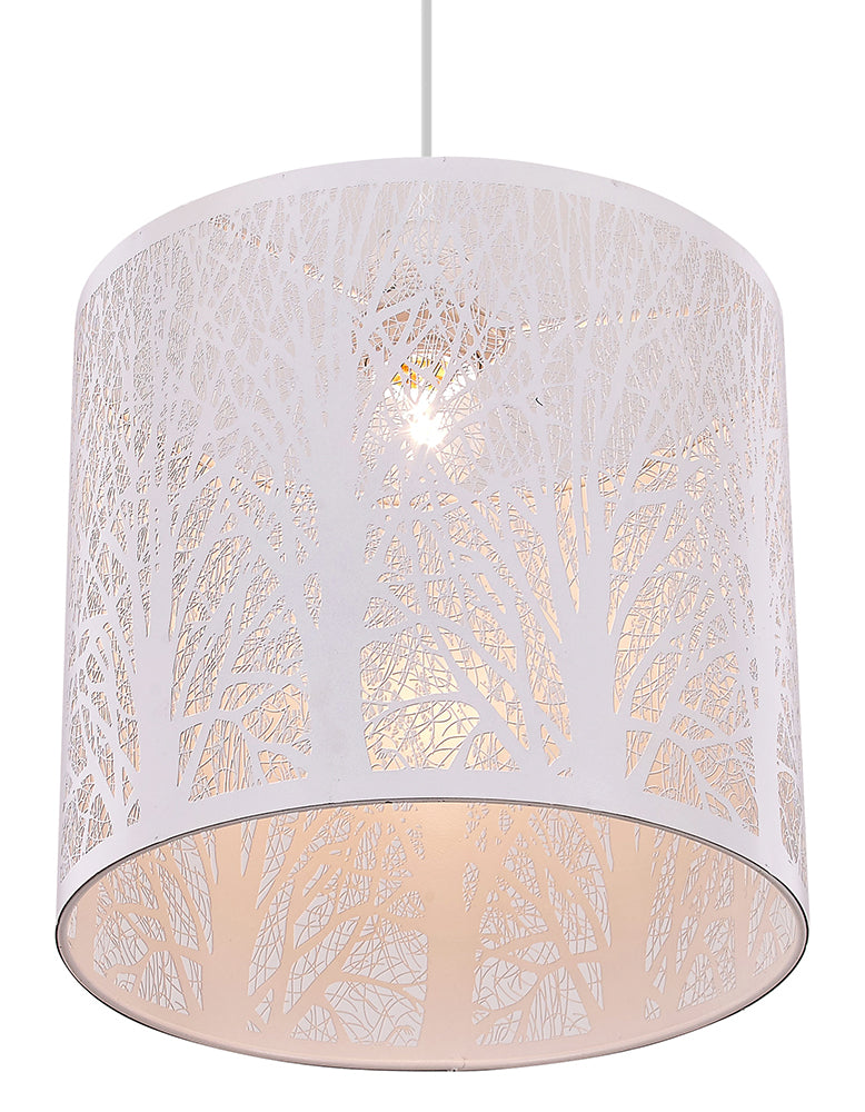 Unique and Beautiful Matt White Metal Forest Design Ceiling Pendant Shade Image 2