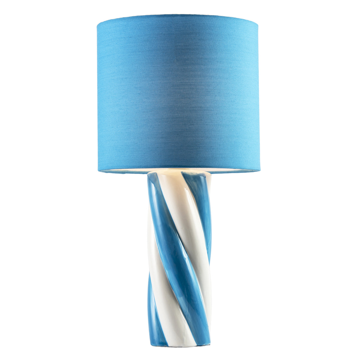 Modern Spiral Twist Blue and White Table Lamp Ceramic Table Lamp Image 8