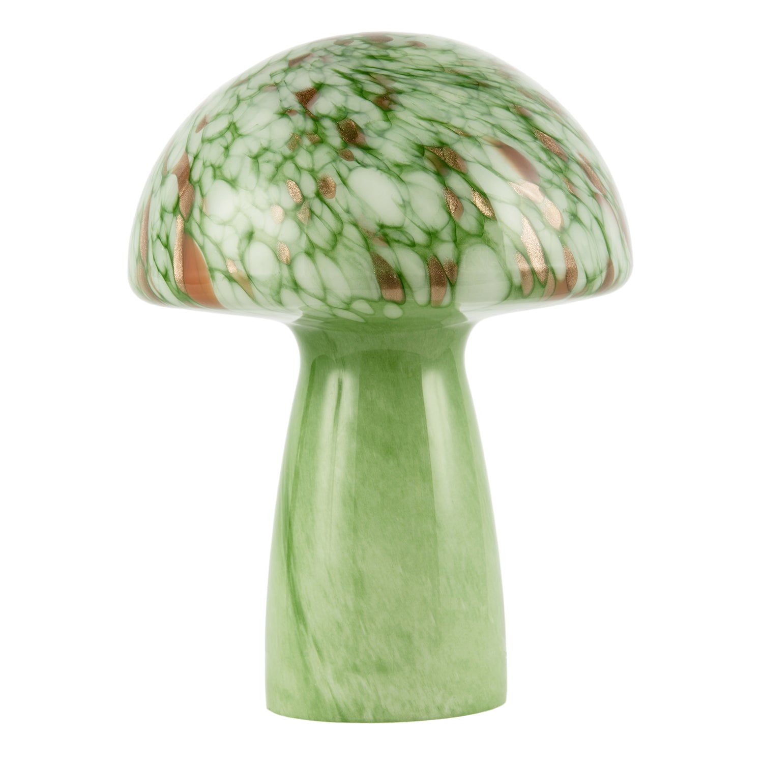 Retro Italian Designed Green Glass Mushroom Lamp with Copper Flecks Image 1