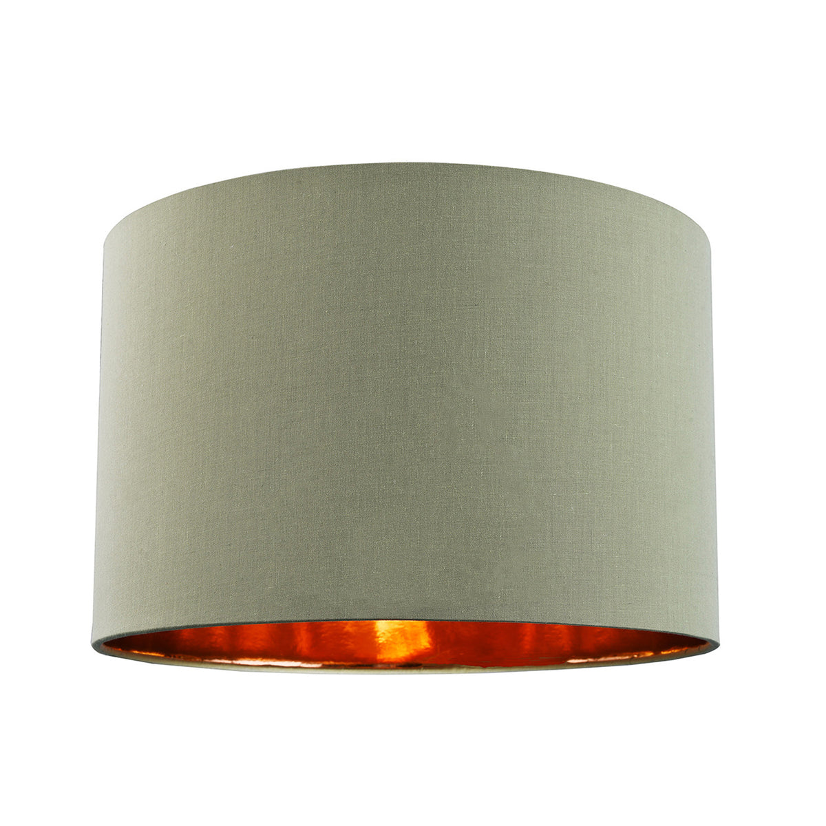 Contemporary Olive Cotton 10" Table/Pendant Lampshade with Shiny Copper Inner Image 1