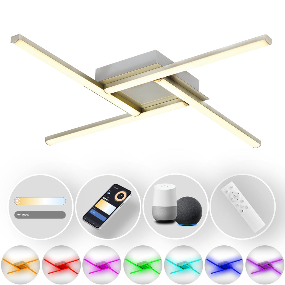 Contemporary Smart LED Ceiling Light with RGB and Dimming with Remote Control Image 1