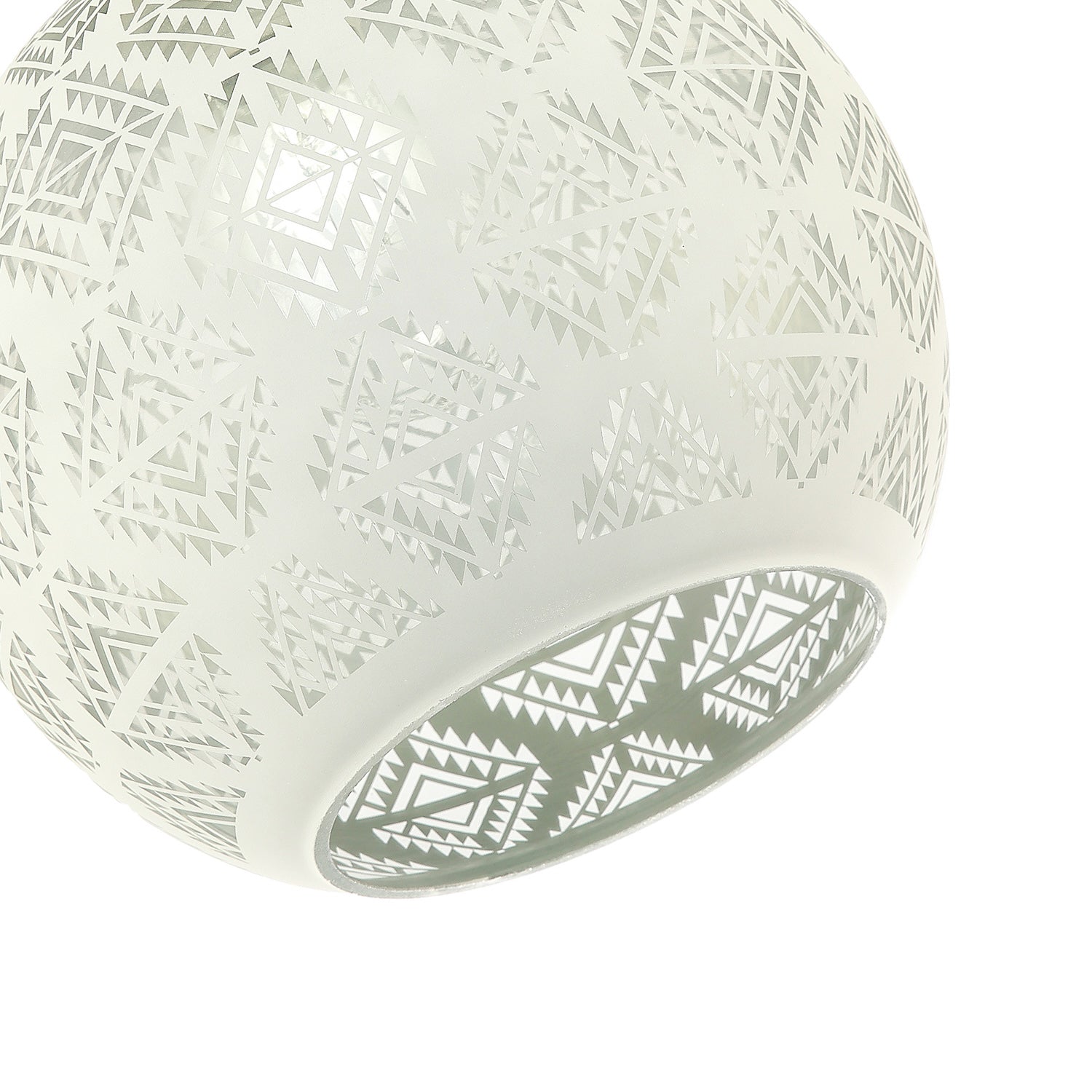 Modern Round Matte White Pendant Lighting Shade with Laser Cut Diamond Shapes Image 5