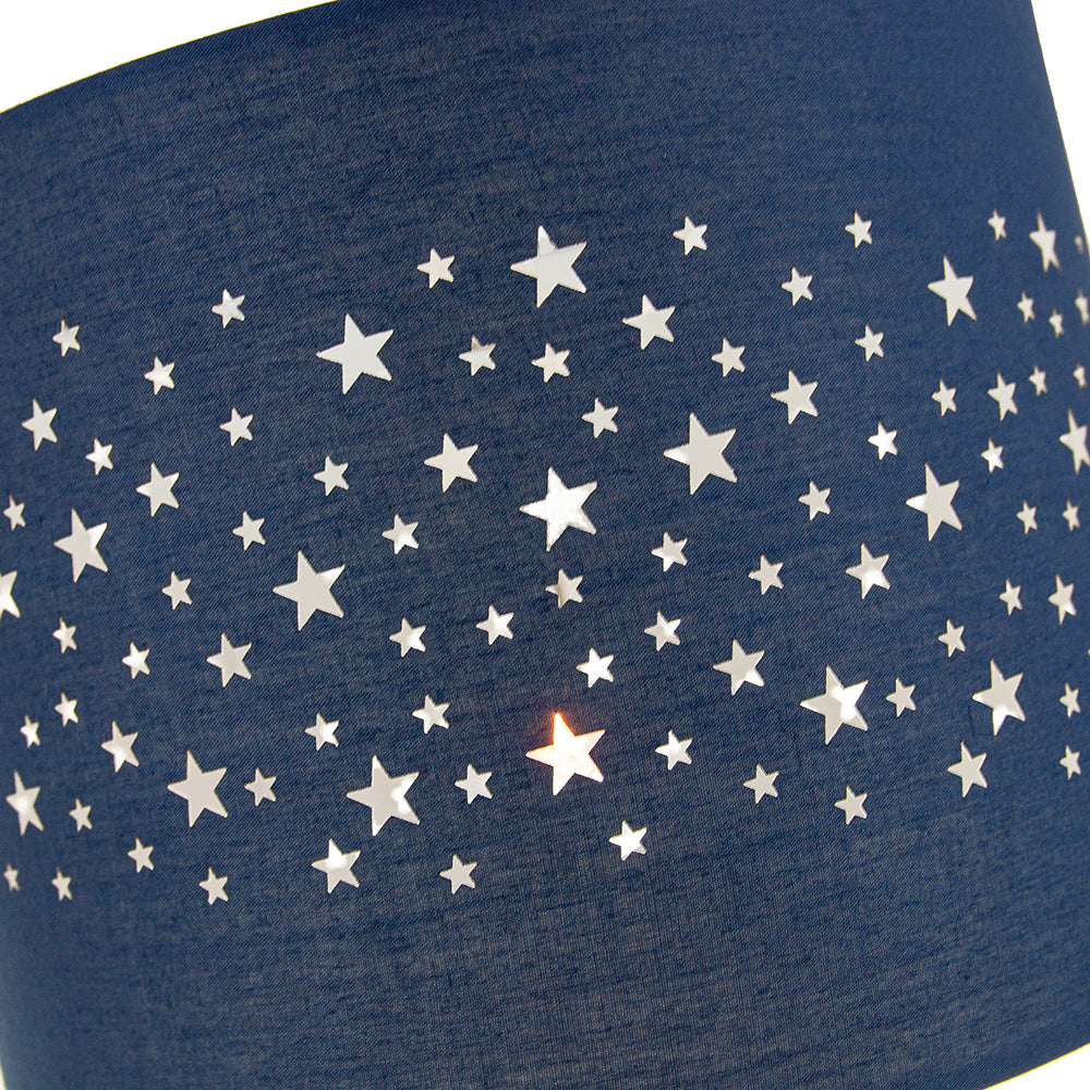 Stars Decorated Children/Kids Midnight Blue Cotton Bedroom Pendant or Lamp Shade Image 3