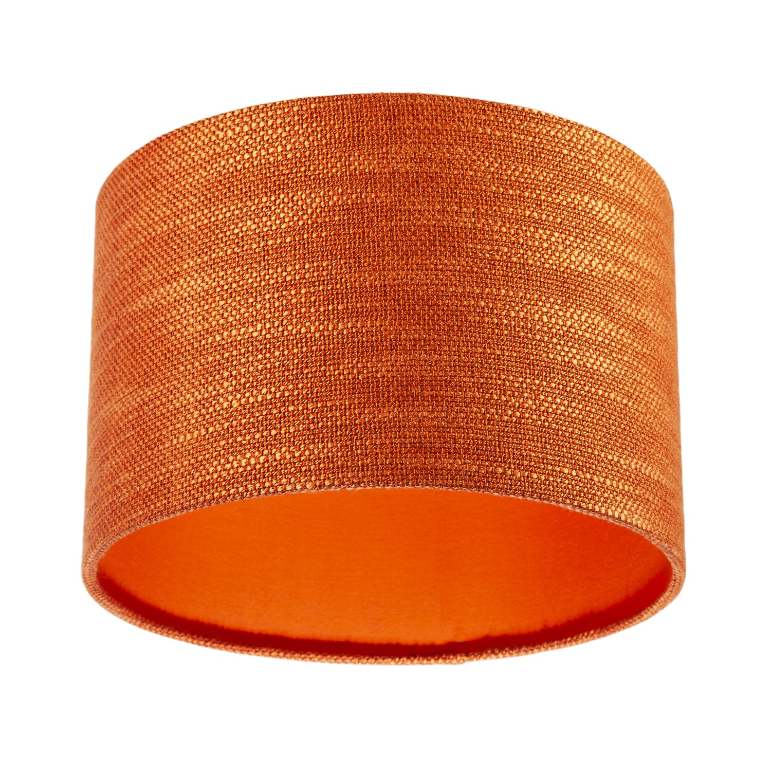Designer Bobbled and Textured Linen Lamp Shade in Rustic Orange Image 5