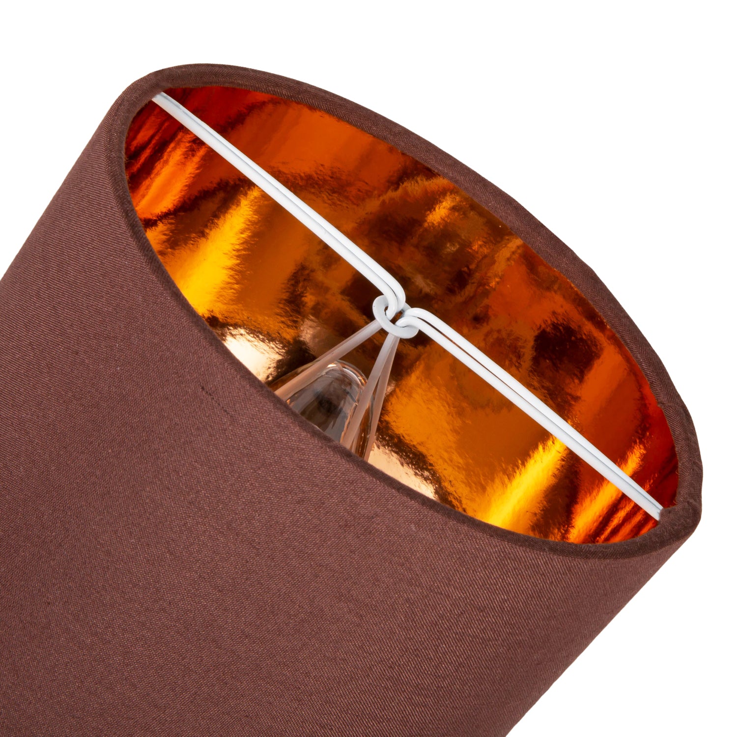 Modern Chocolate Brown 6" Clip-On Candle Lamp Shade with Copper Inner Lining Image 3