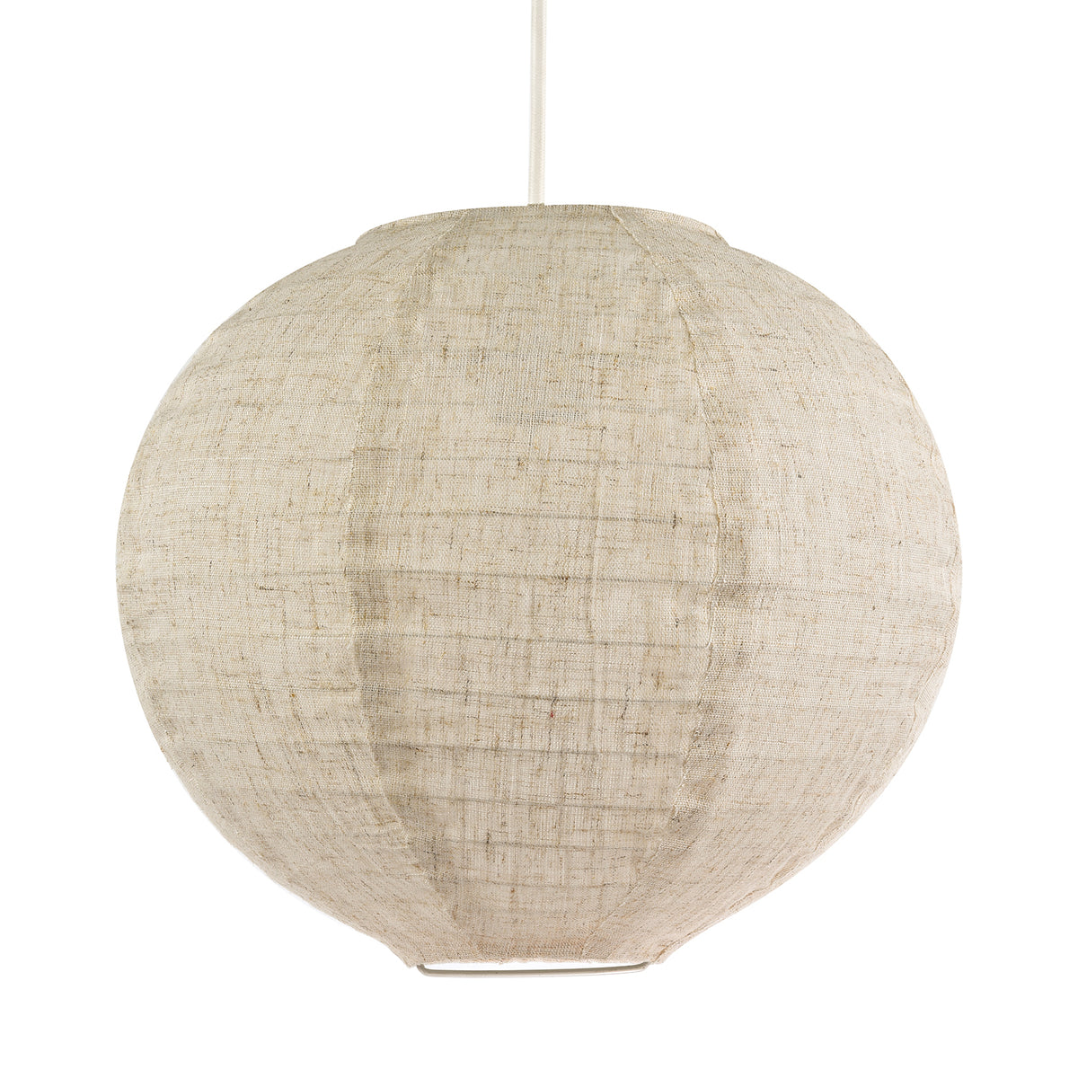 Modern Linen Fabric Oatmeal Spherical Pendant Lighting Shade