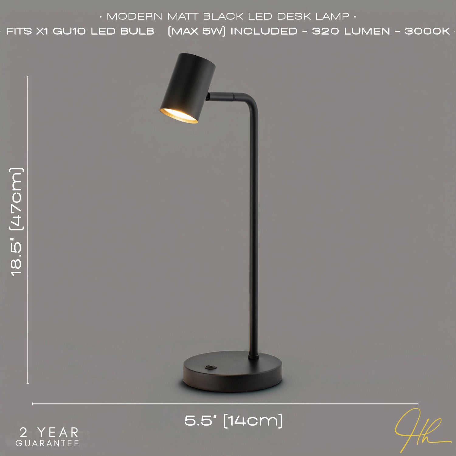 Modern LED Spot Matt Black Metal Desk Lamp with Base Switch and Adjustable Head Image 6