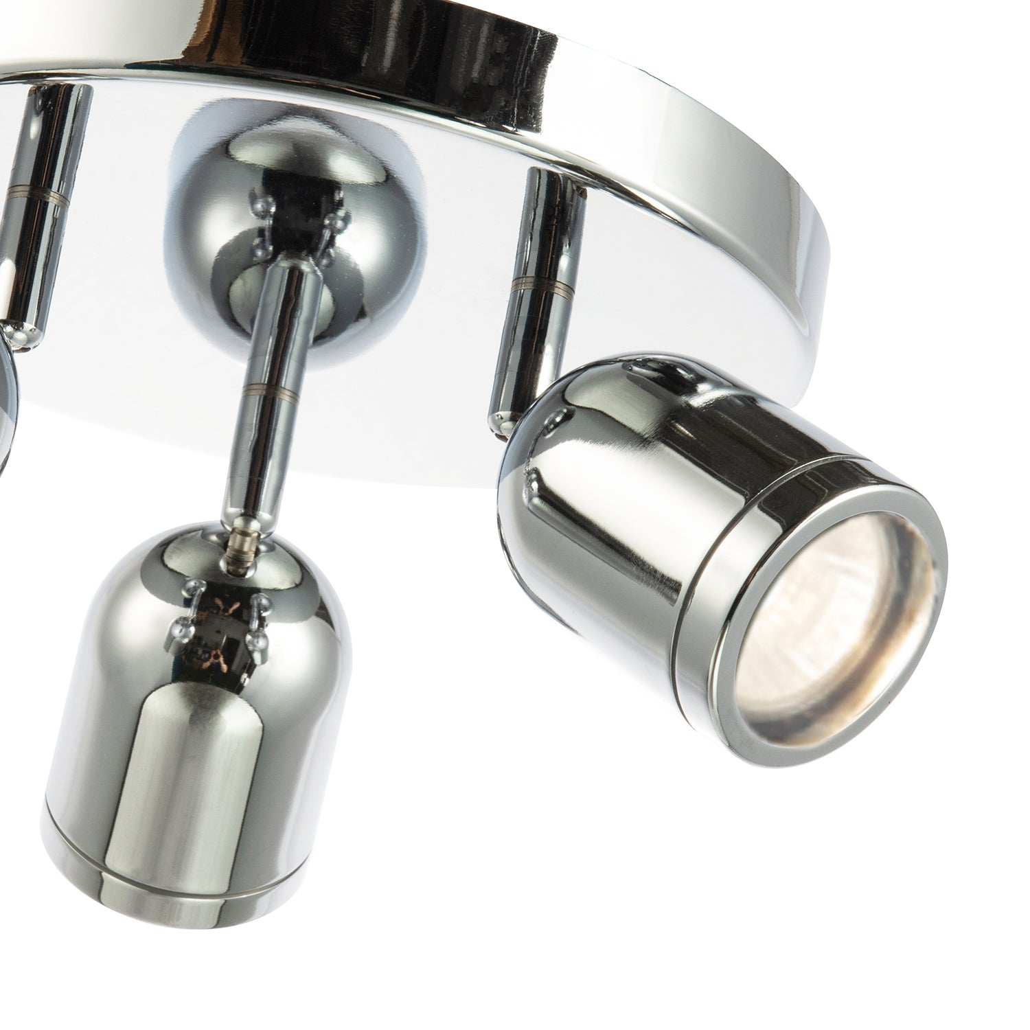 Modern Triple Metal Spot IP44 Bathroom Chrome Ceiling with Adjustable Heads Image 2