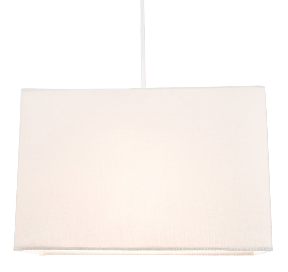 Contemporary and Stylish White Linen Fabric Rectangular Lamp Shade Image 7