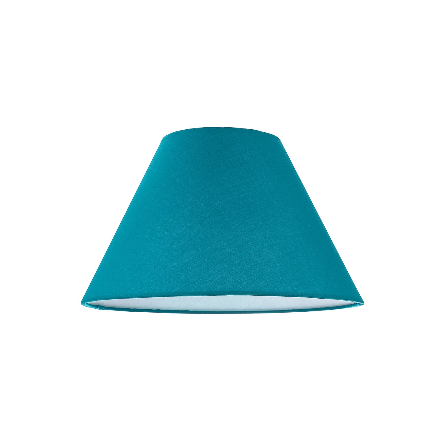 Traditional 8 Inch Vivid Teal Cotton Fabric Coolie Lamp Shade Image 1