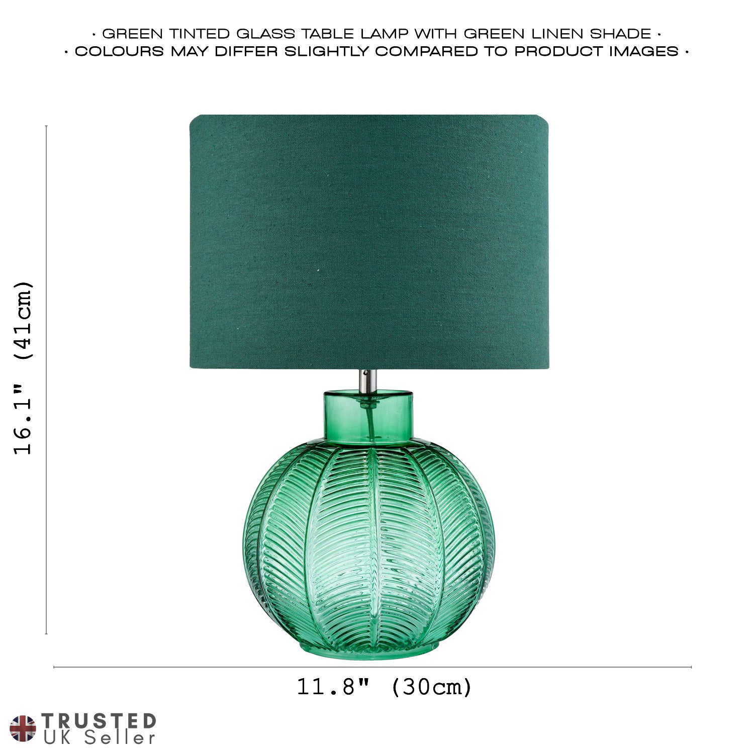 Contemporary Emerald Green Glass Lamp in Leaf Design and Forest Green Shade Image 8