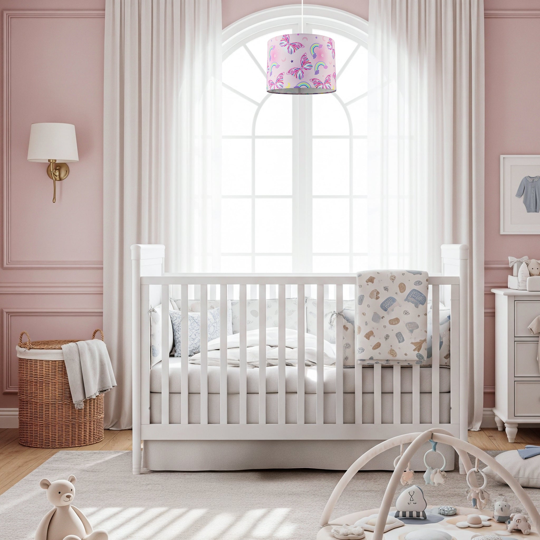 Feminine and Cute Pink Shade with Colourful Butterflies and Rainbows Image 6